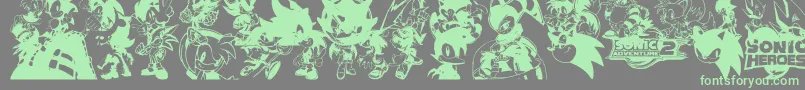 Sonic Font – Green Fonts on Gray Background