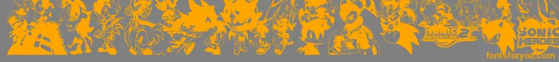 フォントSonic – オレンジの文字は灰色の背景にあります。
