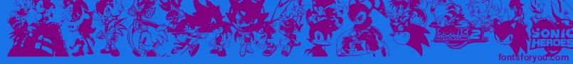 fuente Sonic – Fuentes Moradas Sobre Fondo Azul