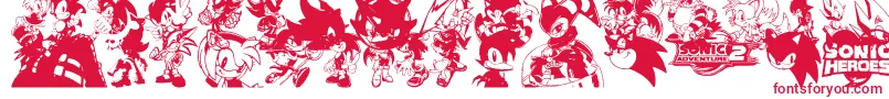 Sonic-Schriftart – Rote Schriften auf weißem Hintergrund