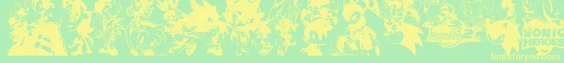 Police Sonic – polices jaunes sur fond vert