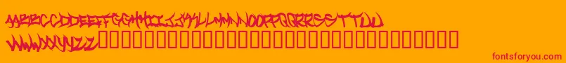 Welcometotexas Font – Red Fonts on Orange Background