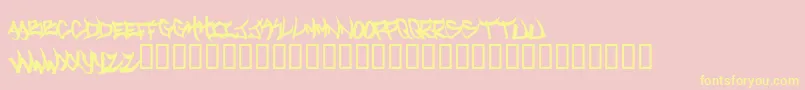 Welcometotexas-Schriftart – Gelbe Schriften auf rosa Hintergrund