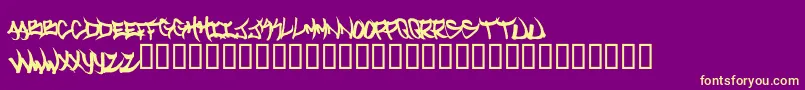 fuente Welcometotexas – Fuentes Amarillas Sobre Fondo Morado