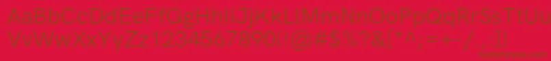 Fonte HkgroteskRegular – fontes marrons em um fundo vermelho