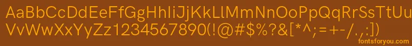 HkgroteskRegular Font – Orange Fonts on Brown Background