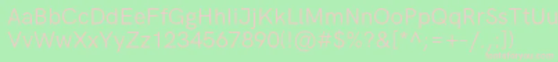 HkgroteskRegular Font – Pink Fonts on Green Background