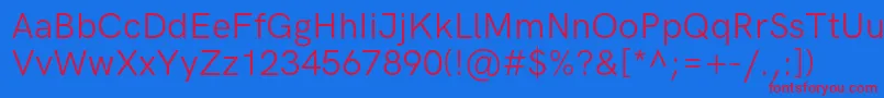 Fonte HkgroteskRegular – fontes vermelhas em um fundo azul