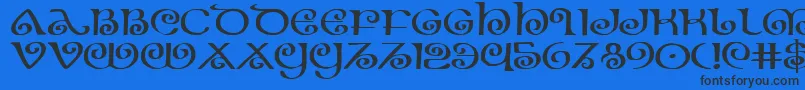 TheShireExpanded-fontti – mustat fontit sinisellä taustalla
