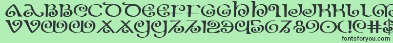 TheShireExpanded-fontti – mustat fontit vihreällä taustalla