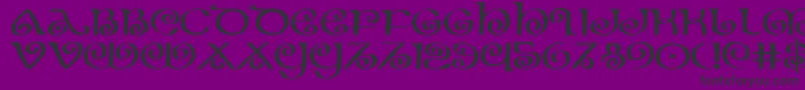 TheShireExpanded-Schriftart – Schwarze Schriften auf violettem Hintergrund