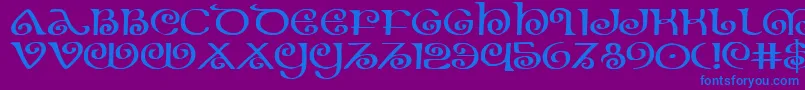 Шрифт TheShireExpanded – синие шрифты на фиолетовом фоне