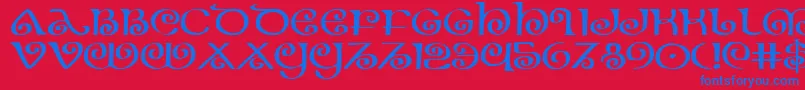 TheShireExpanded Font – Blue Fonts on Red Background
