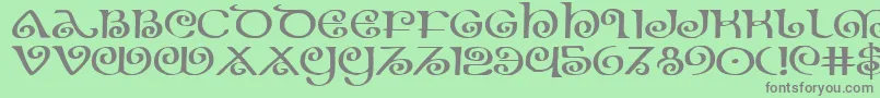 フォントTheShireExpanded – 緑の背景に灰色の文字