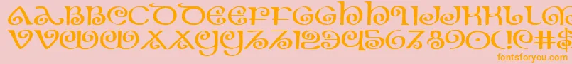 TheShireExpanded Font – Orange Fonts on Pink Background