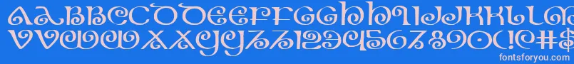 フォントTheShireExpanded – ピンクの文字、青い背景