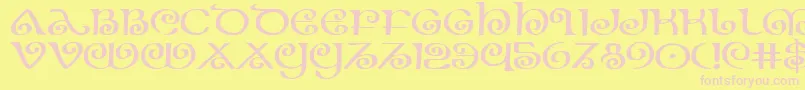 TheShireExpanded Font – Pink Fonts on Yellow Background