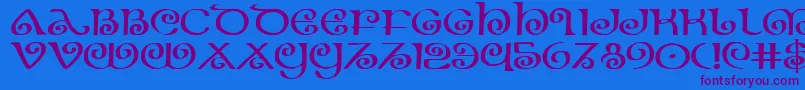 TheShireExpanded Font – Purple Fonts on Blue Background