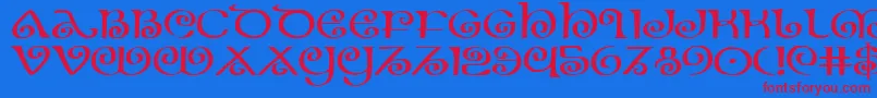 TheShireExpanded Font – Red Fonts on Blue Background