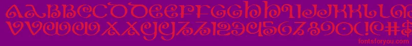 TheShireExpanded Font – Red Fonts on Purple Background