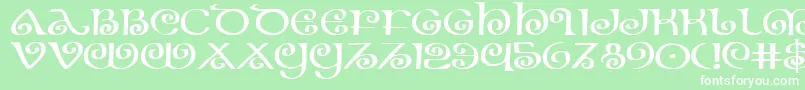 フォントTheShireExpanded – 緑の背景に白い文字