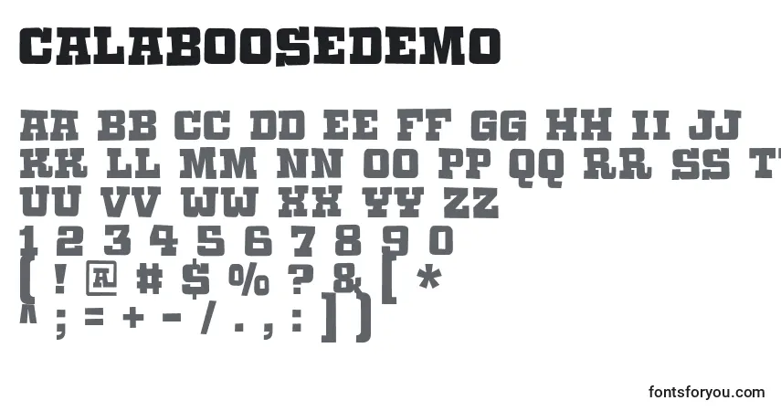 Schriftart Calaboosedemo – Alphabet, Zahlen, spezielle Symbole