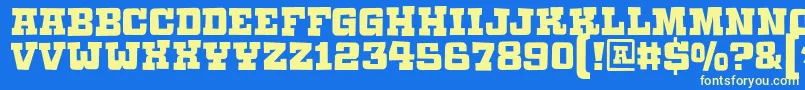 Calaboosedemo Font – Yellow Fonts on Blue Background