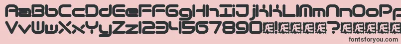 フォントQuantrnd – ピンクの背景に黒い文字