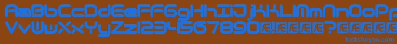 フォントQuantrnd – 茶色の背景に青い文字