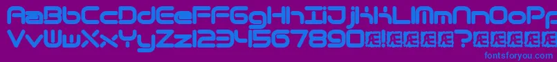 フォントQuantrnd – 紫色の背景に青い文字