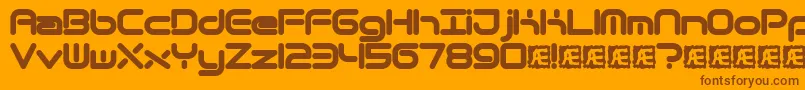 Quantrnd-Schriftart – Braune Schriften auf orangefarbenem Hintergrund