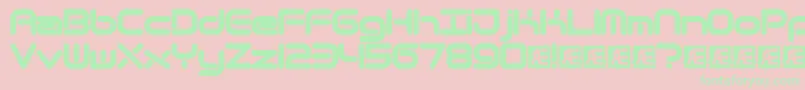 フォントQuantrnd – ピンクの背景に緑の文字