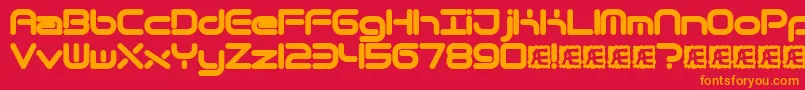 Quantrnd Font – Orange Fonts on Red Background