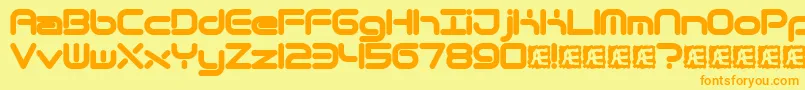 Quantrnd Font – Orange Fonts on Yellow Background