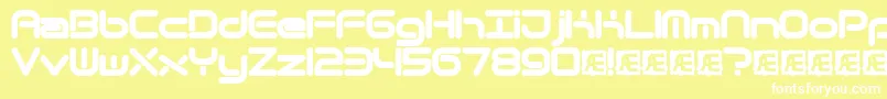 フォントQuantrnd – 黄色い背景に白い文字