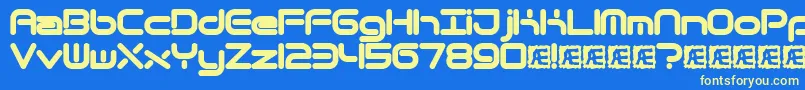 Quantrnd Font – Yellow Fonts on Blue Background