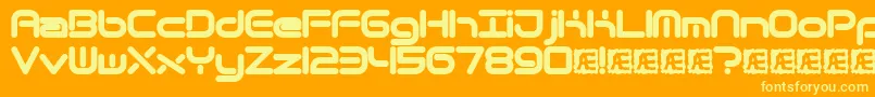 フォントQuantrnd – オレンジの背景に黄色の文字