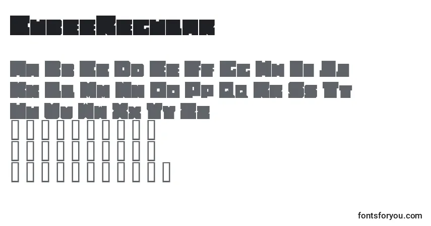 Schriftart CubeeRegular – Alphabet, Zahlen, spezielle Symbole