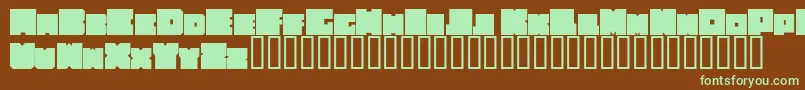 CubeeRegular-fontti – vihreät fontit ruskealla taustalla