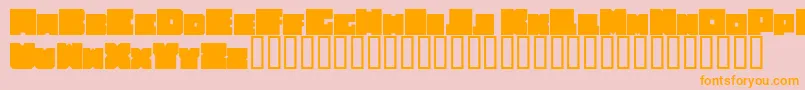 CubeeRegular-Schriftart – Orangefarbene Schriften auf rosa Hintergrund