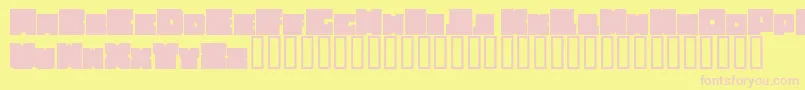 CubeeRegular-fontti – vaaleanpunaiset fontit keltaisella taustalla