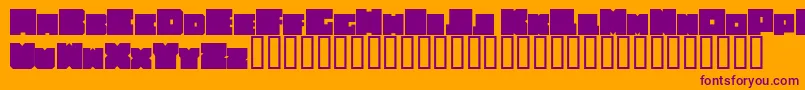 CubeeRegular-fontti – violetit fontit oranssilla taustalla