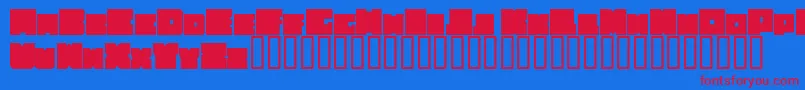 CubeeRegular-fontti – punaiset fontit sinisellä taustalla