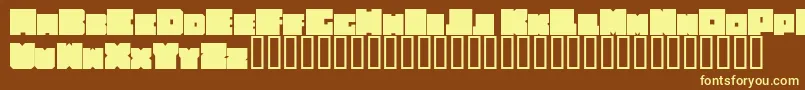 CubeeRegular-fontti – keltaiset fontit ruskealla taustalla