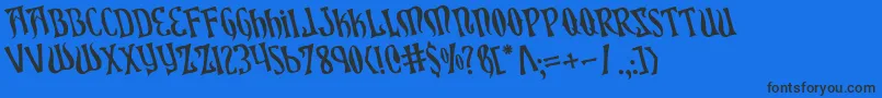 XiphosRotated Font – Black Fonts on Blue Background