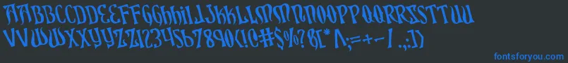 XiphosRotated Font – Blue Fonts on Black Background