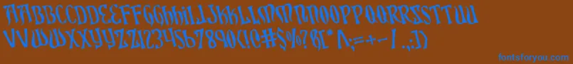 XiphosRotated Font – Blue Fonts on Brown Background