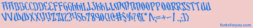 XiphosRotated Font – Blue Fonts on Pink Background