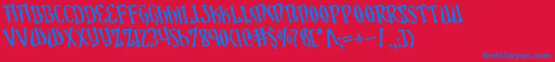 XiphosRotated Font – Blue Fonts on Red Background