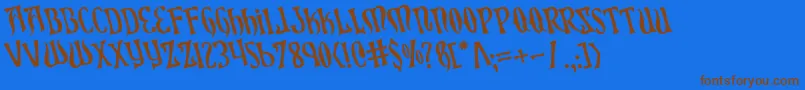 XiphosRotated Font – Brown Fonts on Blue Background